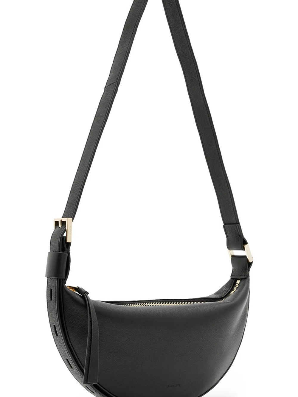 All Saints Half Moon Leather Crossbody Bag